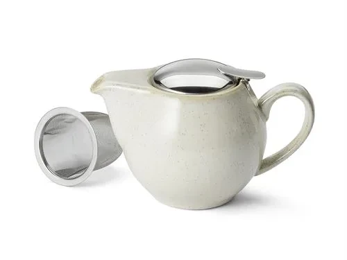 Teapot white ceramic with infuser